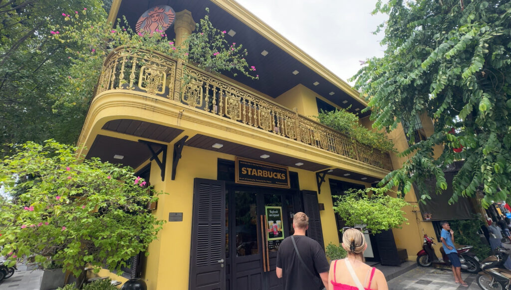 Front view of Starbucks Hội An in the Old Town