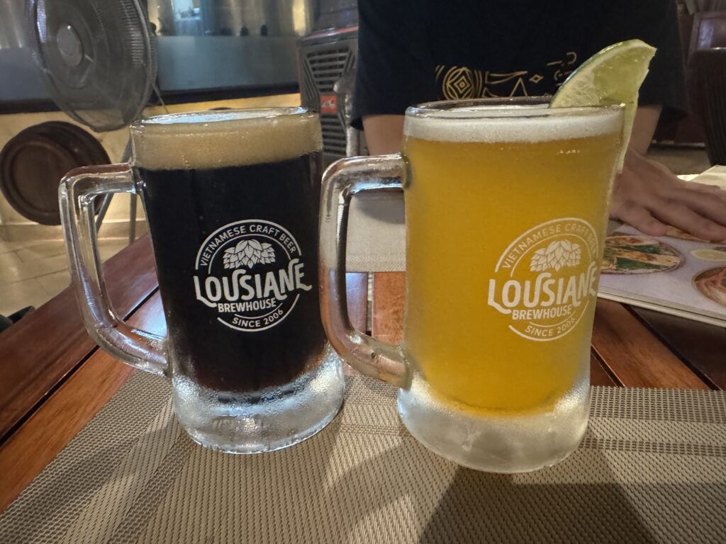 Dark lager and lager craft beers served at Louisiane Brewhouse