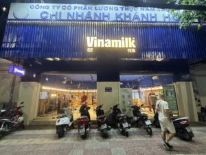 Vinamilk flagship store exterior in Vietnam