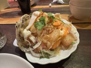 Vietnamese pomelo salad with shrimp at nom nom Nha Trang