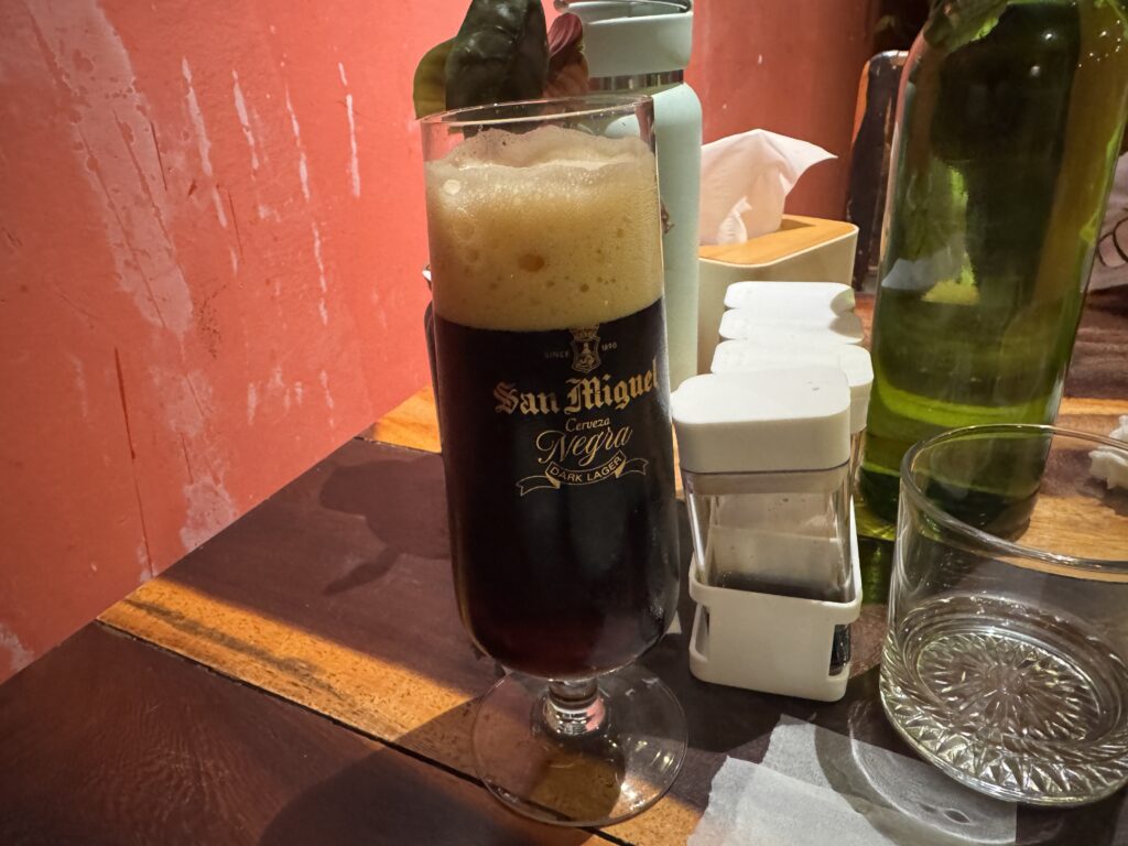 San Miguel Negra dark beer served at nom nom Restaurant Nha Trang