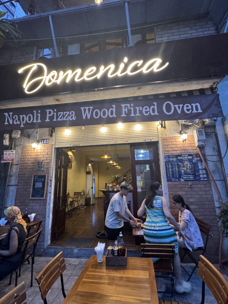 Exterior of Domenica Napoli Pizza in Hanoi